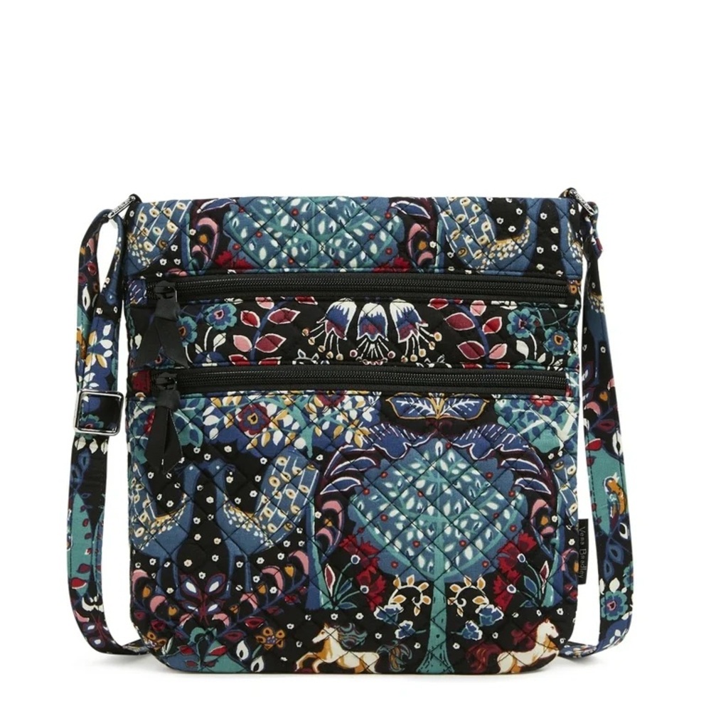 Vera Bradley Women's Cotton Triple Zip Hipster Crossbody Bag Enchantment NWOT